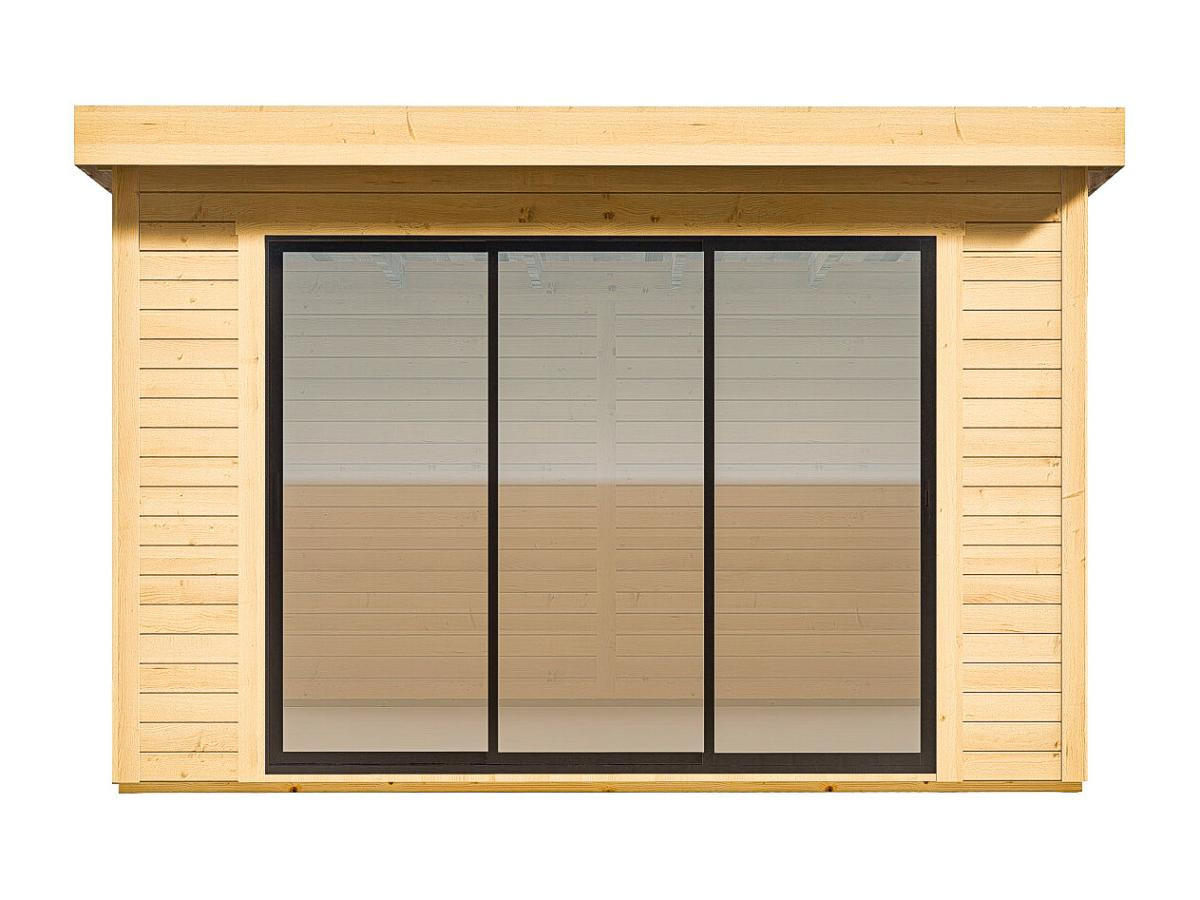 GARTEN-HOLZHAUS - 15,3 m² - Stärke 28 mm - CANOPIA - Naturfarben, Glas (360/232/354cm) - Vente-Unique