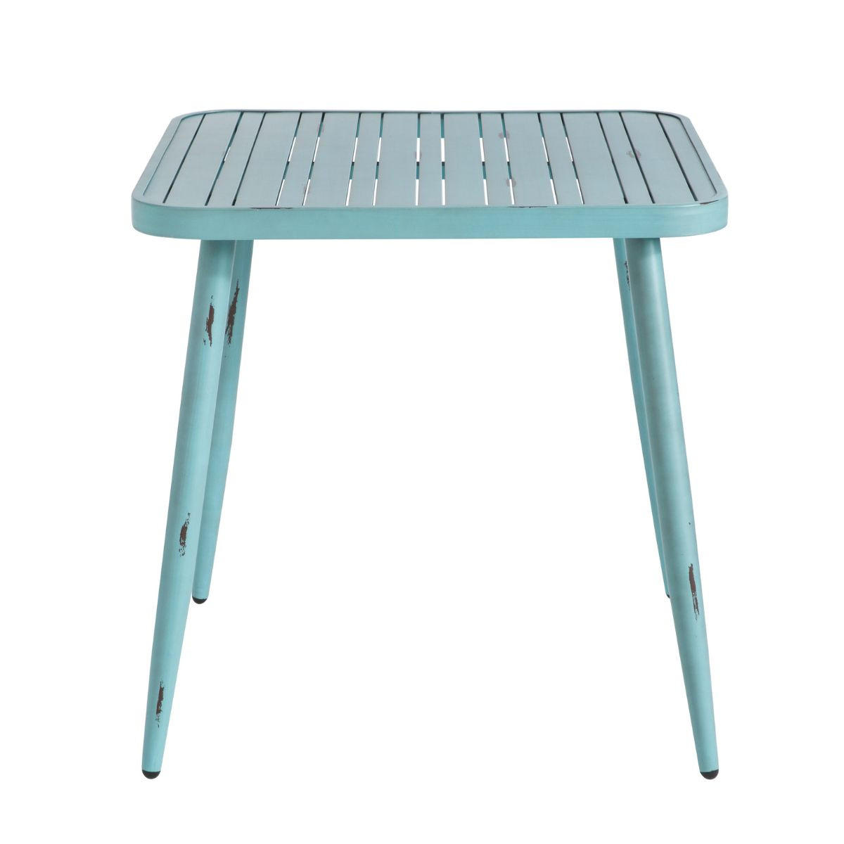 QUADRATISCHER Gartentisch aus Aluminium Blau 75 cm - Blau, Metall (12/75/76cm) - Signature