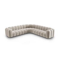 ECKSOFA symmetrisch modular Lupine aus Samt beige 5 Sitzplätze - Beige, Textil (309/309cm) - Micadoni