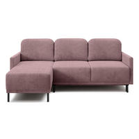 ECKSOFA Hamiel Lila Cordbezug - Flieder/Schwarz, Holz/Textil (212/142cm) - Selsey