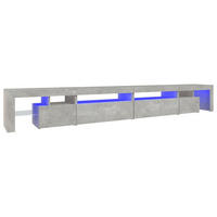 LOWBOARD mit Led-Leuchten 290/36,5/40 cm aus Holzwerkstoff in Betongrau - Hellgrau, Holz (290/40/36.5cm) - vidaXL