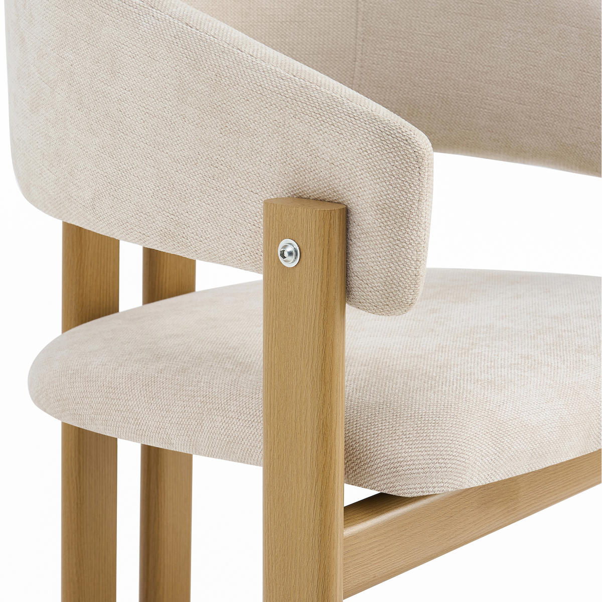 ESSZIMMERSTÜHLE 2er-Set Metall Holzoptik Leinen Natur - Naturfarben, Naturmaterialien (61.5/83/52.5cm) - FLIEKS