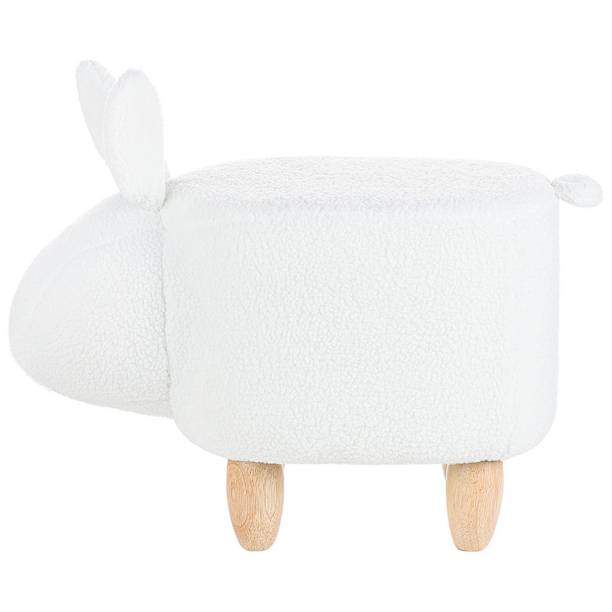HOCKER Bunny 31/57/36 cm - Weiß, Textil (57/36/31cm) - Beliani