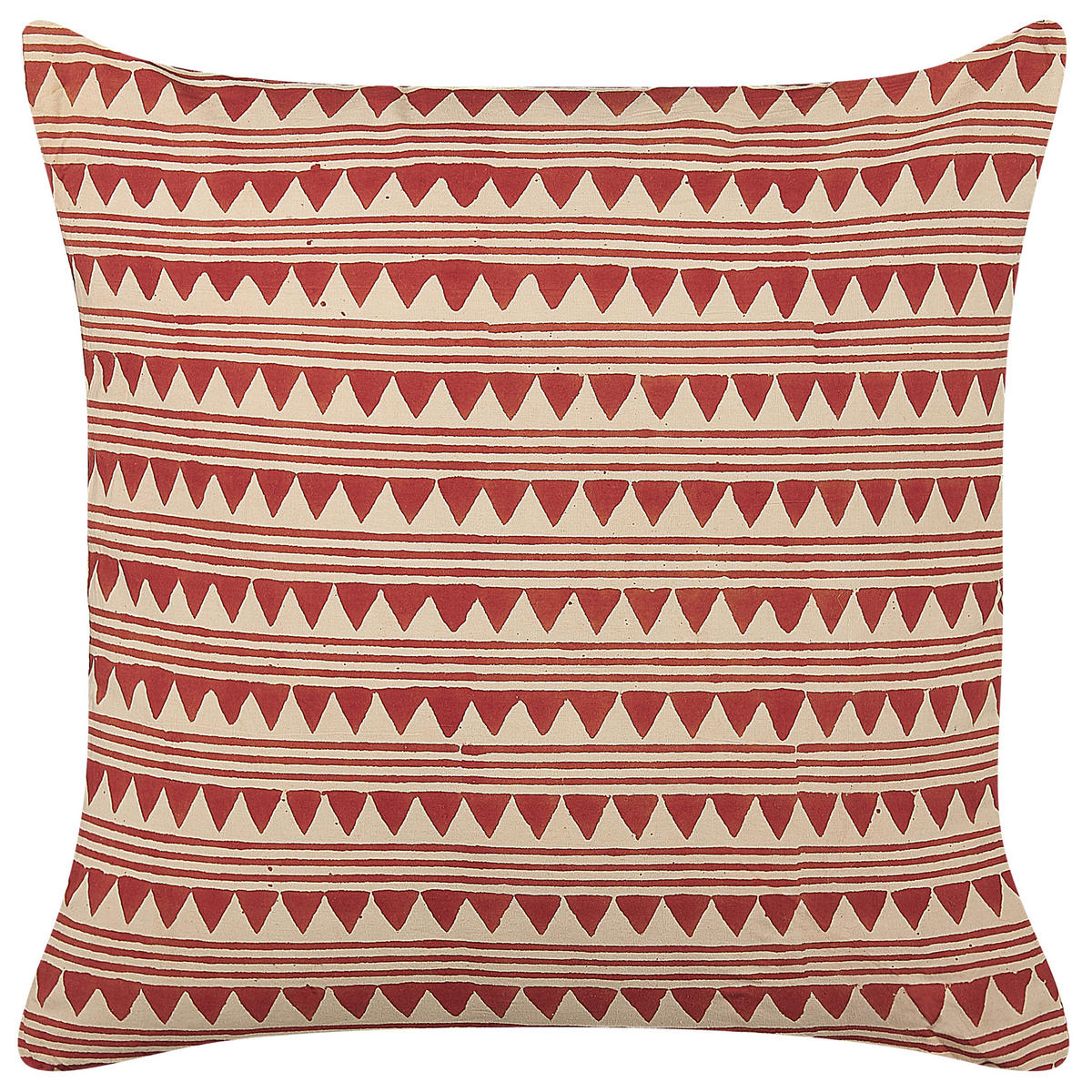 DEKOKISSEN 2er-Set Rot 45/45 cm Deglupta - Rot, Naturmaterialien/Textil (45/45cm) - Beliani