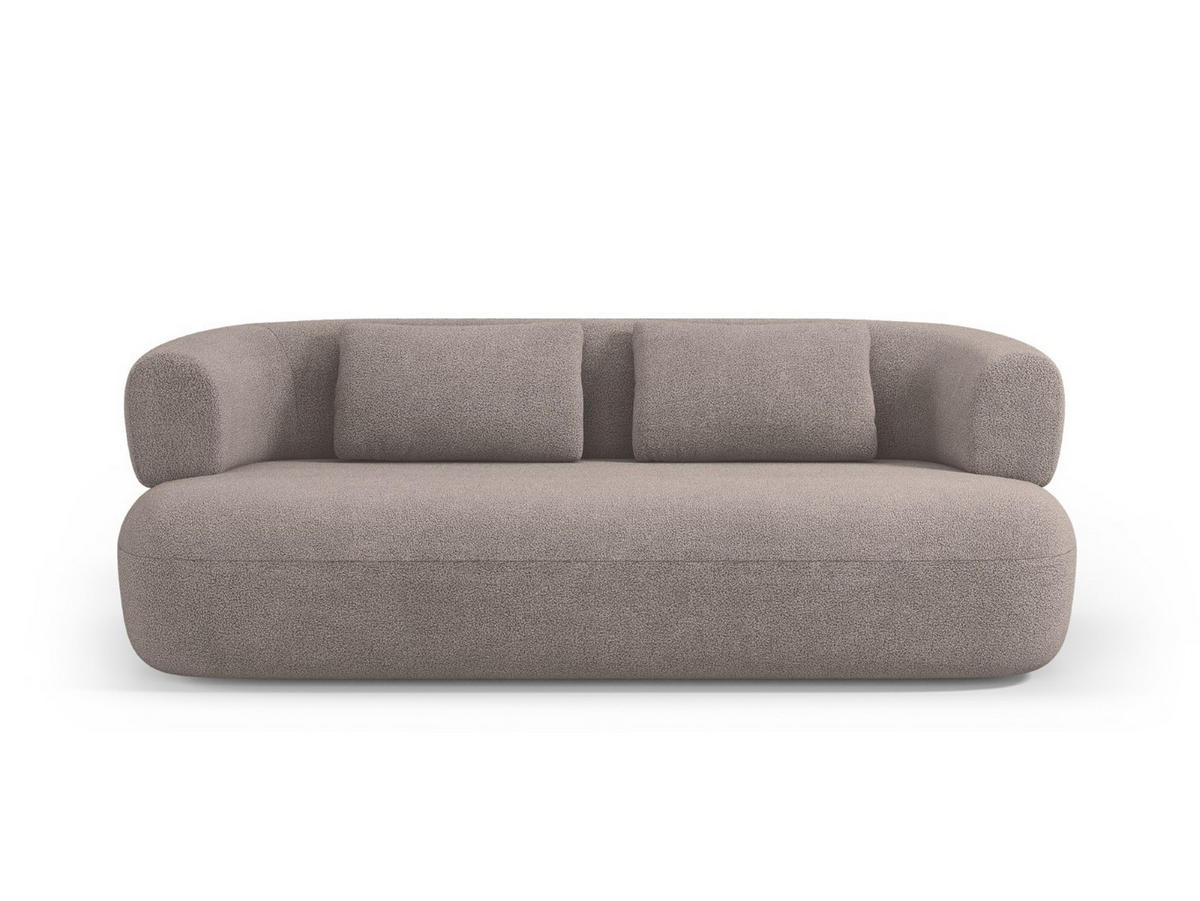 SOFA Jenny aus Boucle hellbraun 3 Sitzplätze - Hellbraun, Textil (90/73/178cm) - Micadoni