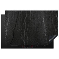 HERDABDECKPLATTE Stein - Anthrazit - Dunkelgrau - Steinstruktur Ceranfeldabdeckung 80x52 cm - Anthrazit, Kunststoff (80/52/0.2cm) - MuchoWow