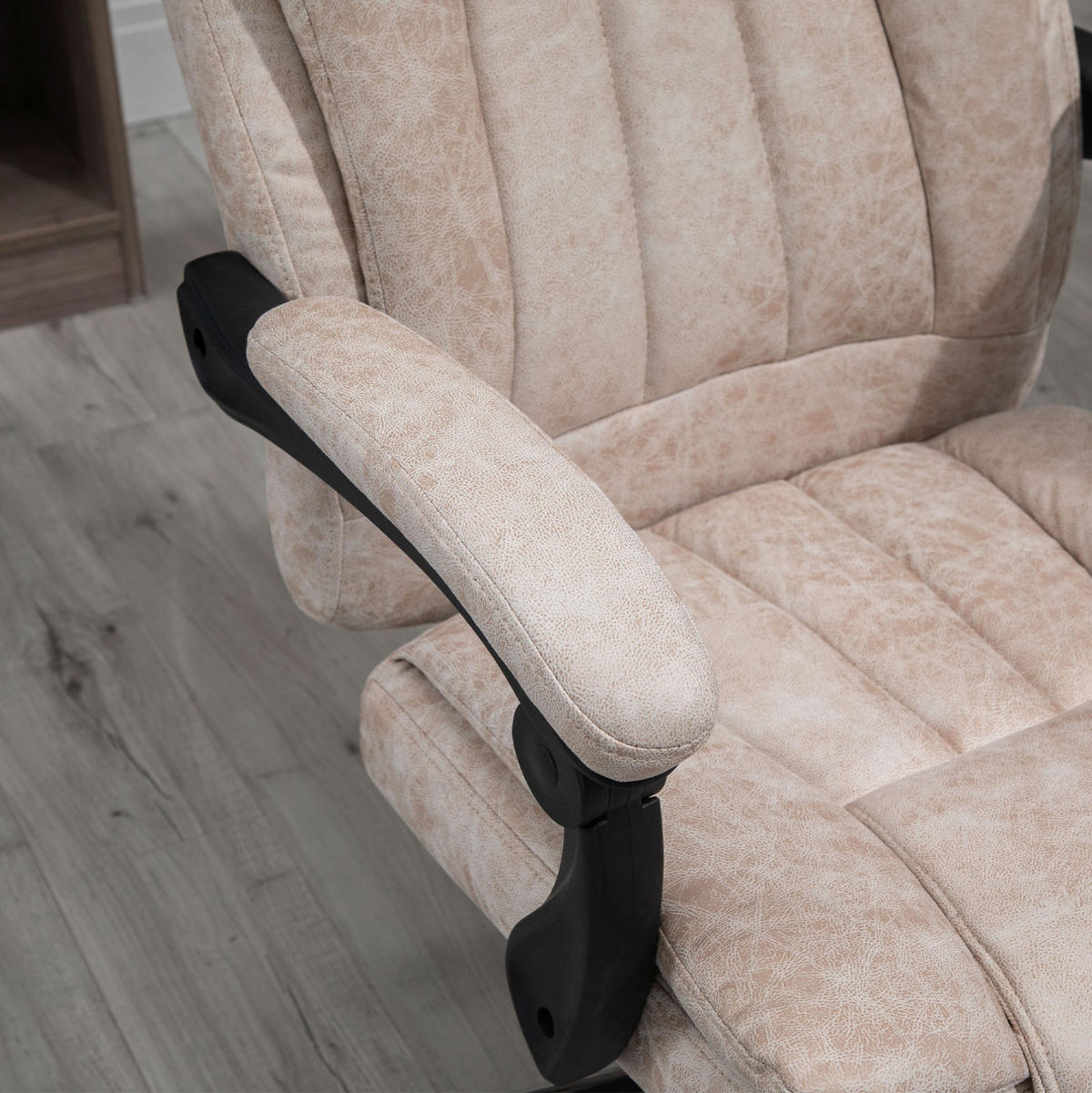 DREHSTUHL 63/110-118/71 cm Beige aus Schaumstoff mit Liegefunktion - Beige, Kunststoff (71/118/63cm) - OKMYHOME