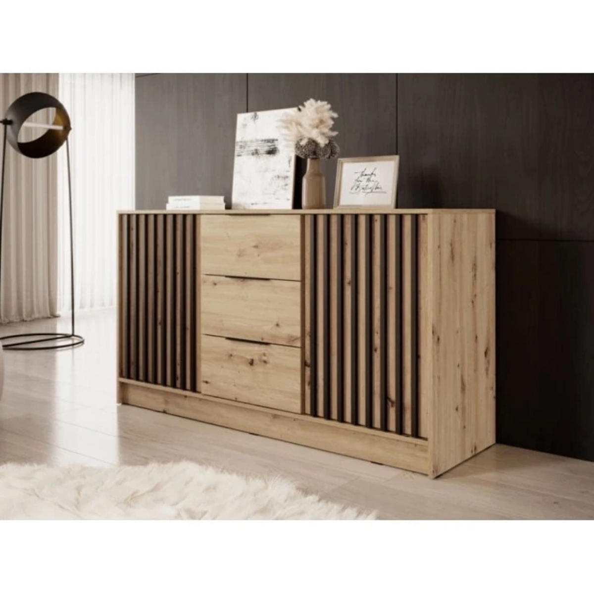 KOMMODE - JOHN 3D Artisan - Eiche Artisan, Holzwerkstoff (155/86/45cm)