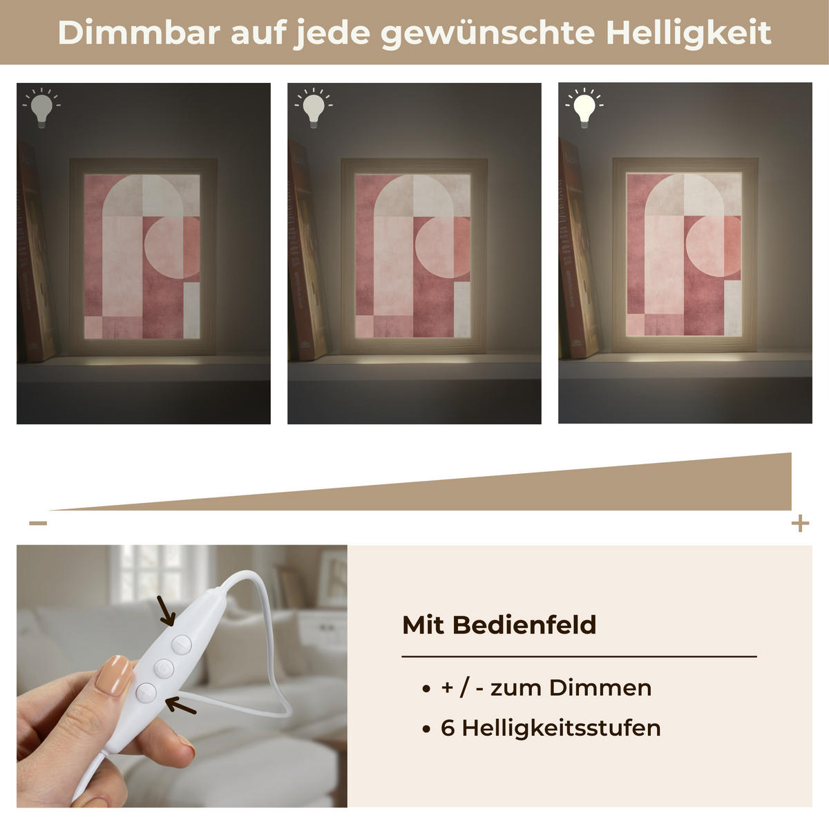WANDLEUCHTE Figuren - Abstrakt - Rosa 15x20 cm - Altrosa, Holzwerkstoff (15/20/8cm) - OnlyWow