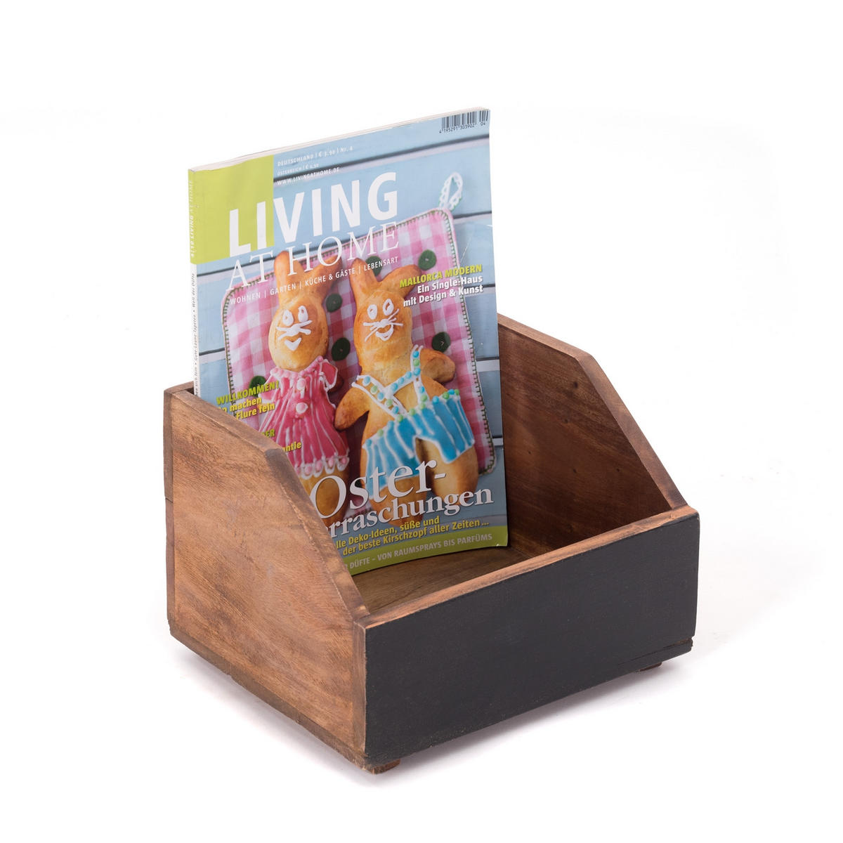 ORGANIZER-SET Office 3-teilig Mahagoni Holz, mit beschreibbarer Tafel 12 beschreibbar - Schwarz/Naturfarben, Holz (24/16/21cm) - DESIGN DELIGHTS