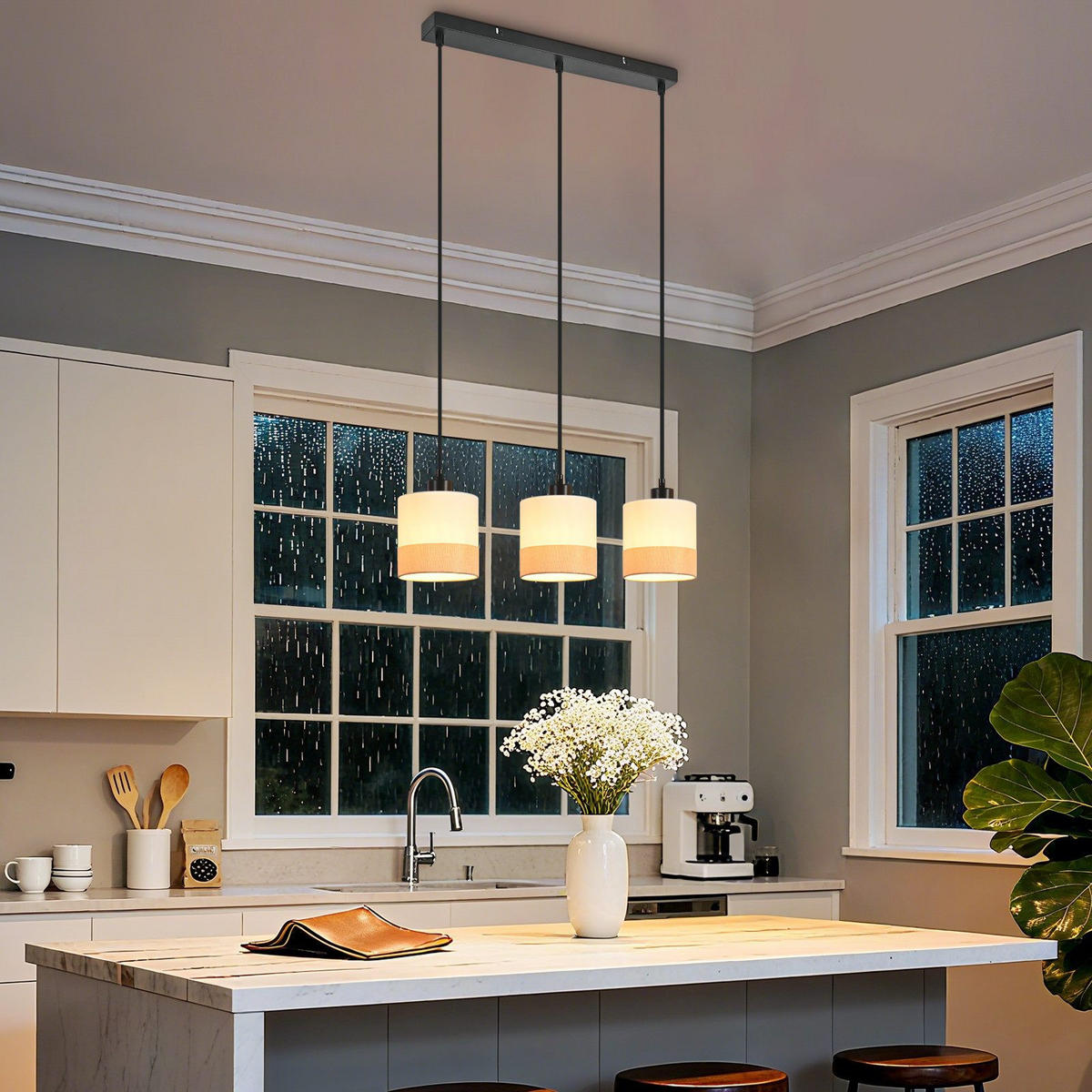 PENDELLEUCHTE BEATRICE Ⅲ 48/5/120 cm - Weiß, Metall (48/5/120cm) - Nettlife