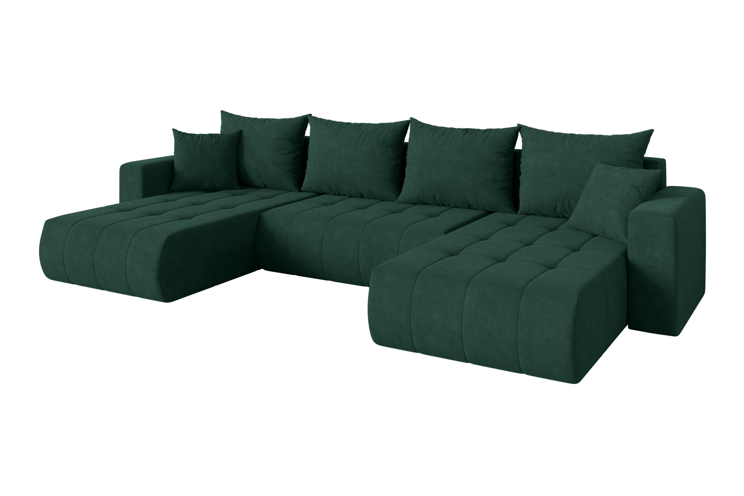 ALTDECOR SEDACÍ SOUPRAVA DO U s funkcí spaní a úložným prostorem MILA-U 378x194x86 zelená velur