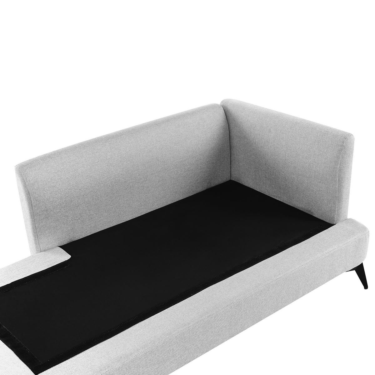 ČALOUNĚNÉ LEHÁTKO CHAISE LONGUE PRAVOSTRANNÉ Látka Světle šedé Sievoz - šedá/černá, textil (155/84/85cm) - Beliani