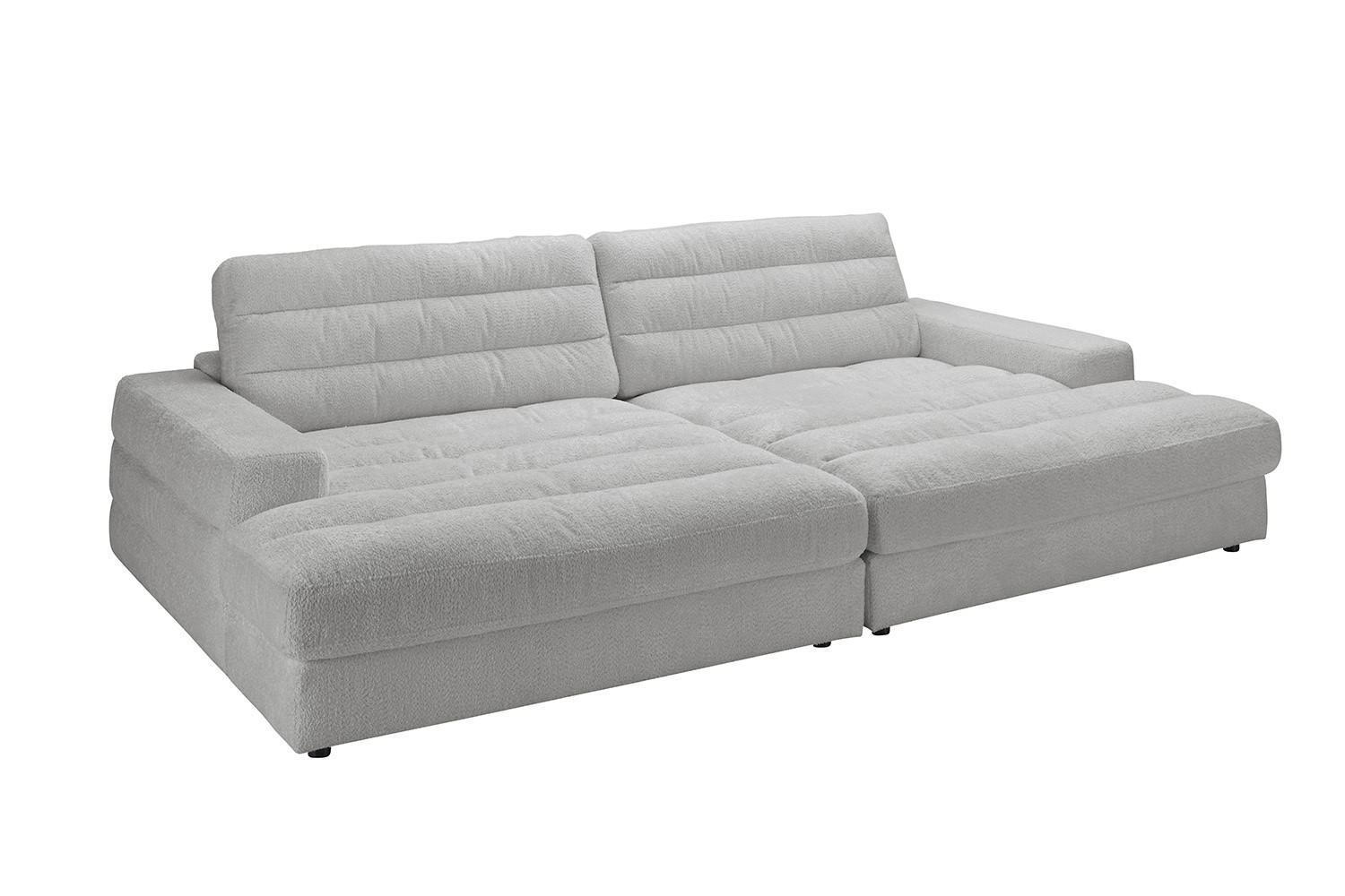 BIG SOFA LANA Grau Webstoff - Schwarz/Grau, Textil (296/83/178cm) - KAWOLA
