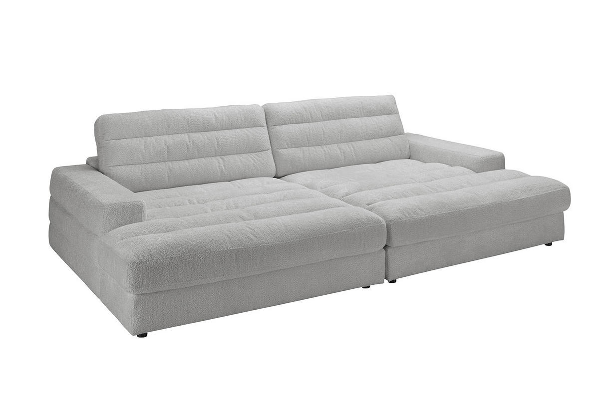 BIG SOFA LANA Grau Webstoff - Schwarz/Grau, Textil (296/83/178cm) - KAWOLA