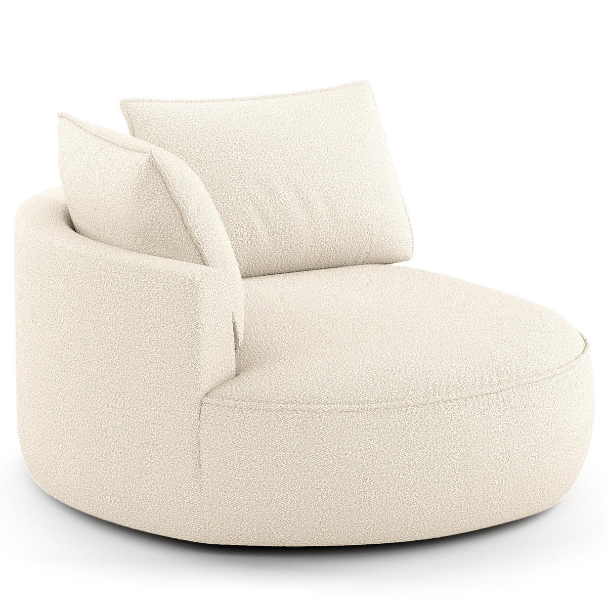 OTTOMANE - modular - Creme/Schwarz, Kunststoff/Textil (126/82/154cm) - home24