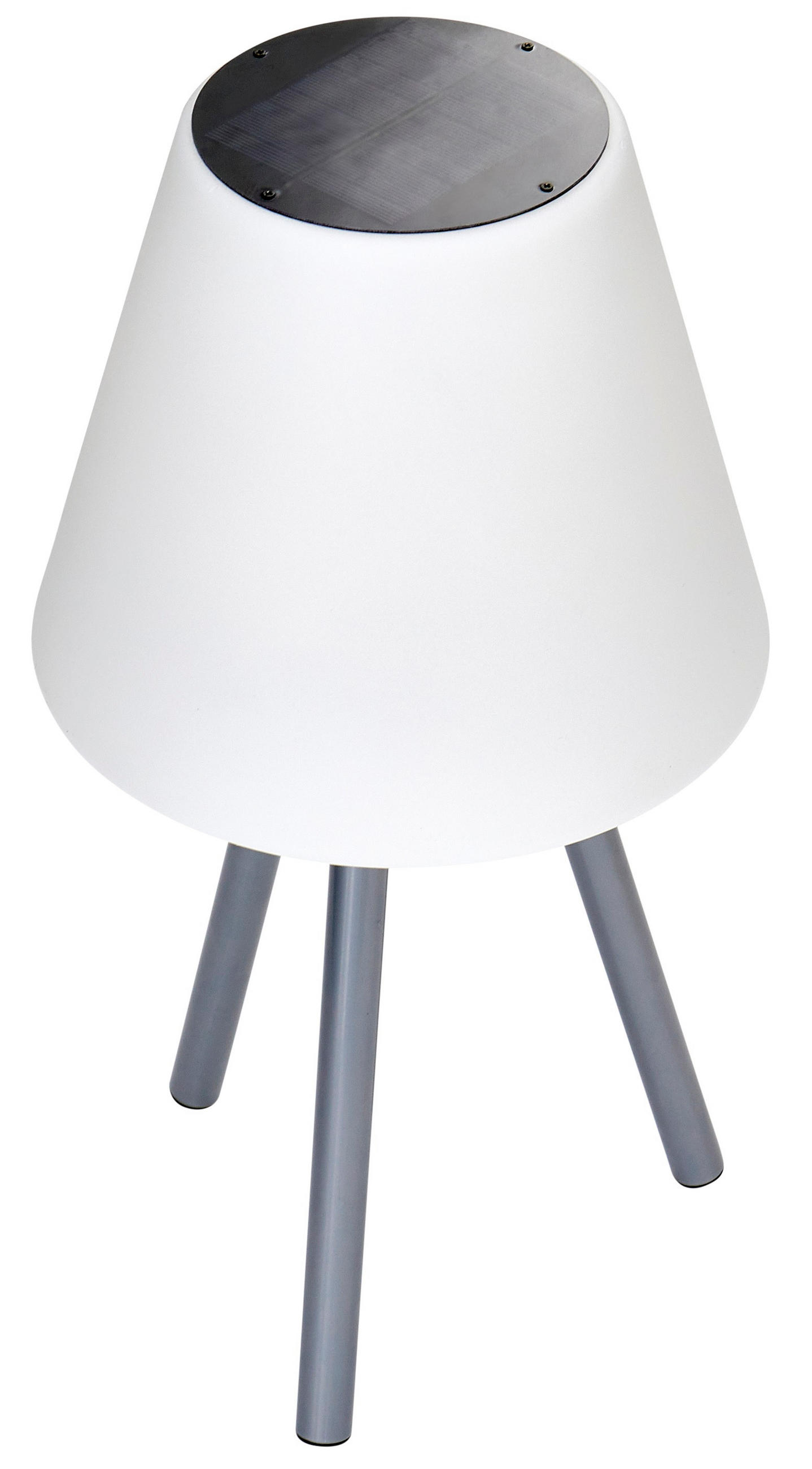 LED Lampe mit Solar Panel und integriertem Akku kabellos 14h Laufzeit USB - Weiß, Kunststoff (24.5/24.5/47cm) - Northpoint
