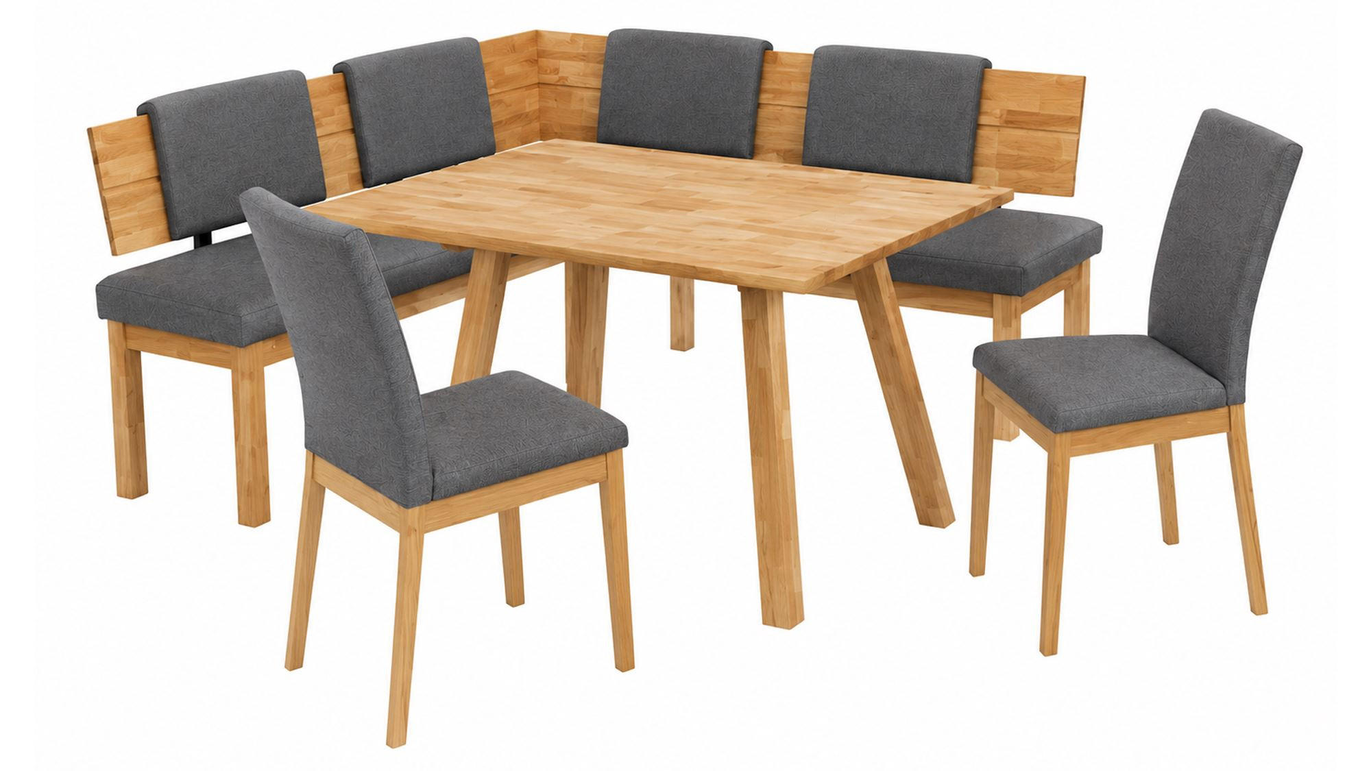 58aufmkessel Eckbankgruppe Wildeiche, Grau 155x85x194 cm
