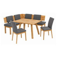 ECKBANKGRUPPE Modern Danny 2 für 7 Personen Massivholz Wildeiche/Grau - Wildeiche/Grau, Holz (155/85/194cm) - 58aufmkessel