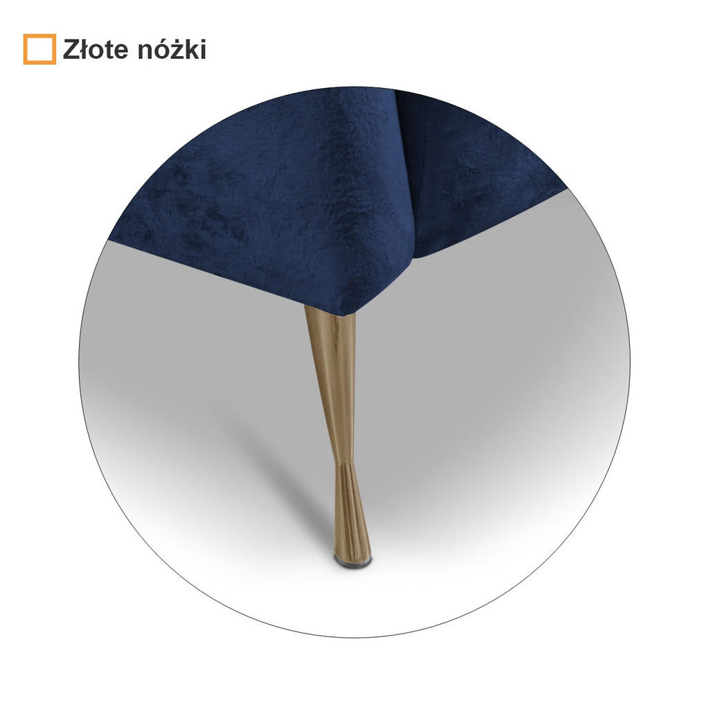 Thumbnail - Ravio Sofa, Dunkelblau, Gold, Holz, Metall, Textil, 2-Sitzer, konisch, 155x78x83 cm, Wohnzimmer, Sofas & Couches, Sofas,...