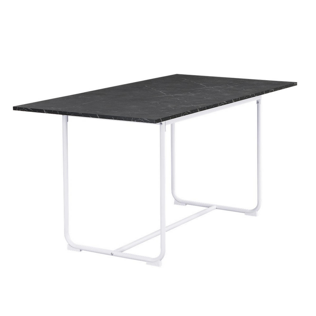 ESSTISCH PIUS 120-160/80/76 cm - Schwarz/Weiß, Holzwerkstoff/Metall (120/80/76cm) - B&D Home