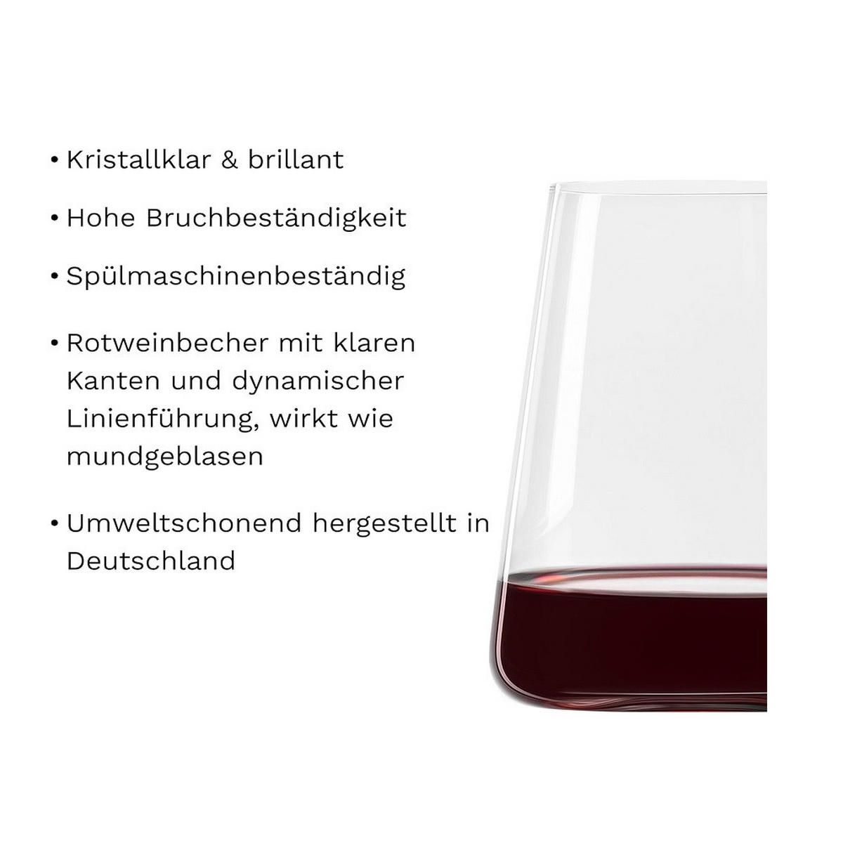 POWER Rotweinbecher 2er Set - Transparent, Glas (0.5L) - Stölzle
