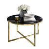COUCHTISCH CIRI-X GLASS mit vergoldeter Basis - Goldfarben/Schwarz, Glas (70/70/44.4cm) - Lookway