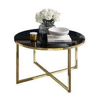 COUCHTISCH CIRI-X GLASS mit vergoldeter Basis - Goldfarben, Glas (70/70/44.4cm) - Lookway