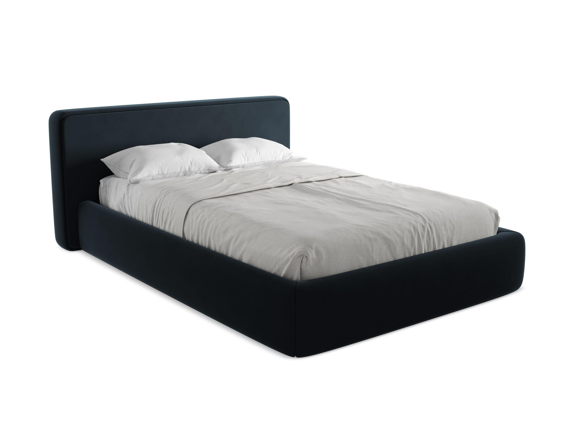 POLSTERBETT mit Bettkasten und Lattenrost 180x225 Blau - Blau/Schwarz, Kunststoff/Textil (140/200cm) - Makamii