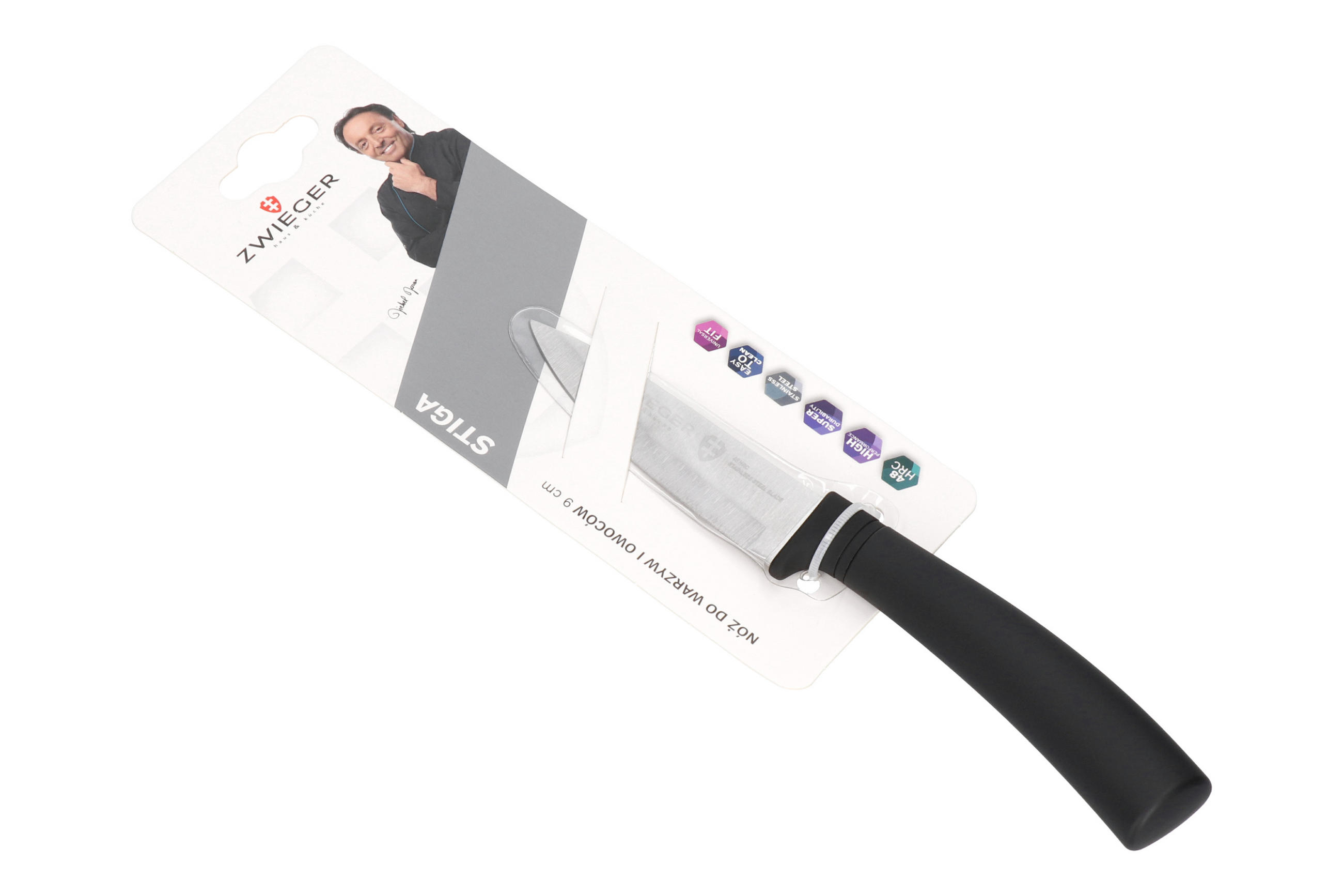 GEMÜSEMESSER Basic Schwarz 28/7/1.5 cm Metall - Schwarz, Metall (28cm) - Mondex
