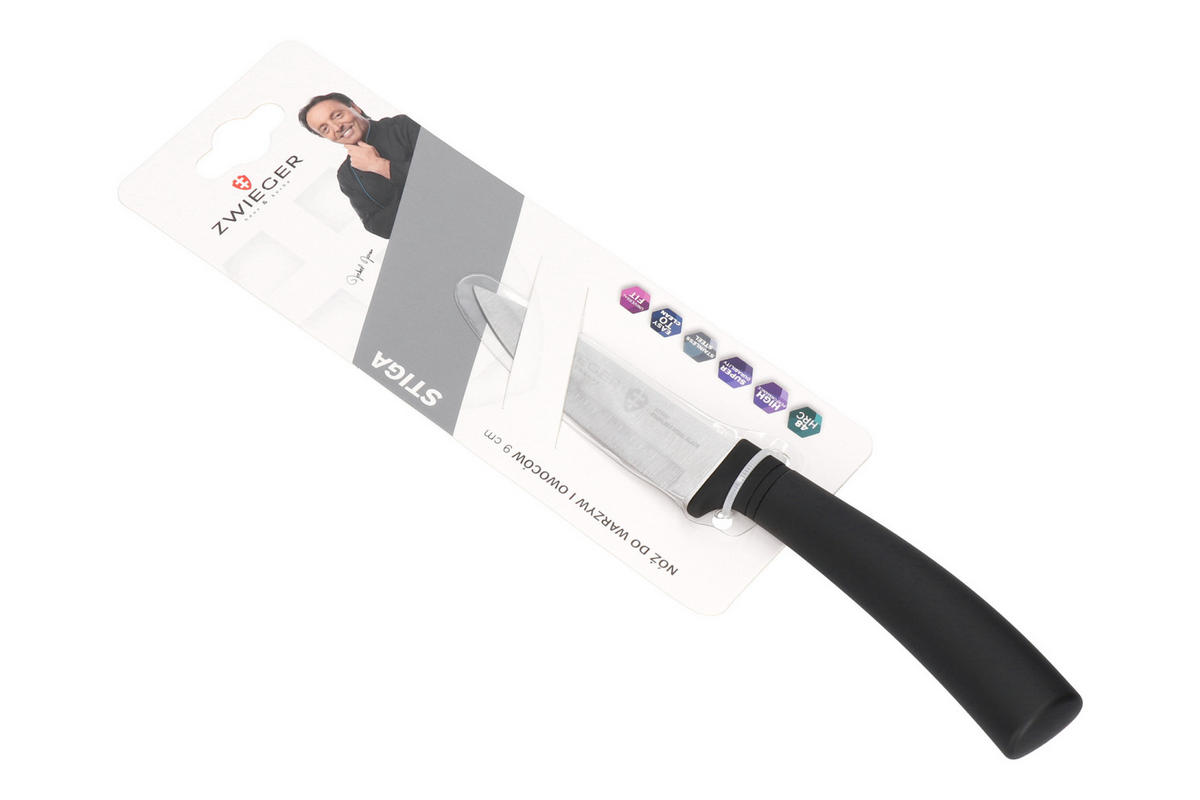 GEMÜSEMESSER Basic Schwarz 28/7/1.5 cm Metall - Schwarz, Metall (28cm) - Mondex