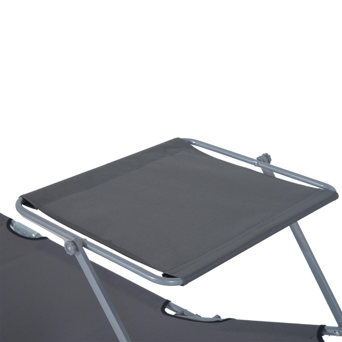 SONNENLIEGE DE-07693 klappbar, mit Sonnenschutz, 4-fach verstellbar Grau - Grau, Metall (58/36/187cm) - ComfortXL