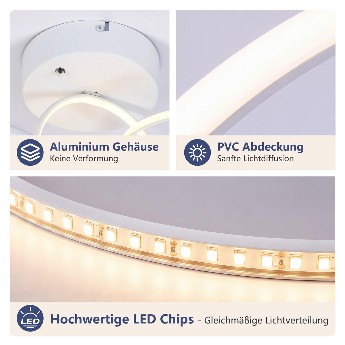 LED DECKENLEUCHTE Oryvith 41/19.5/16.5 cm - Weiß, Kunststoff/Metall (41/19.5/16.5cm) - ZMH