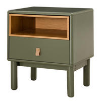 NACHTKOMMODE - Braun/Olivgrün, Holz/Holzwerkstoff (48/55/40cm) - home24