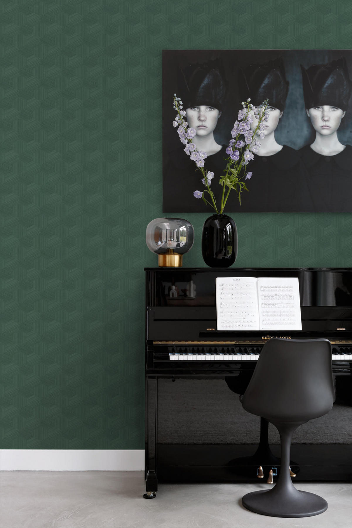 TAPETE 3D-Muster 50 x 900 cm - Grün, Papier (50/900cm) - Origin Wallcoverings