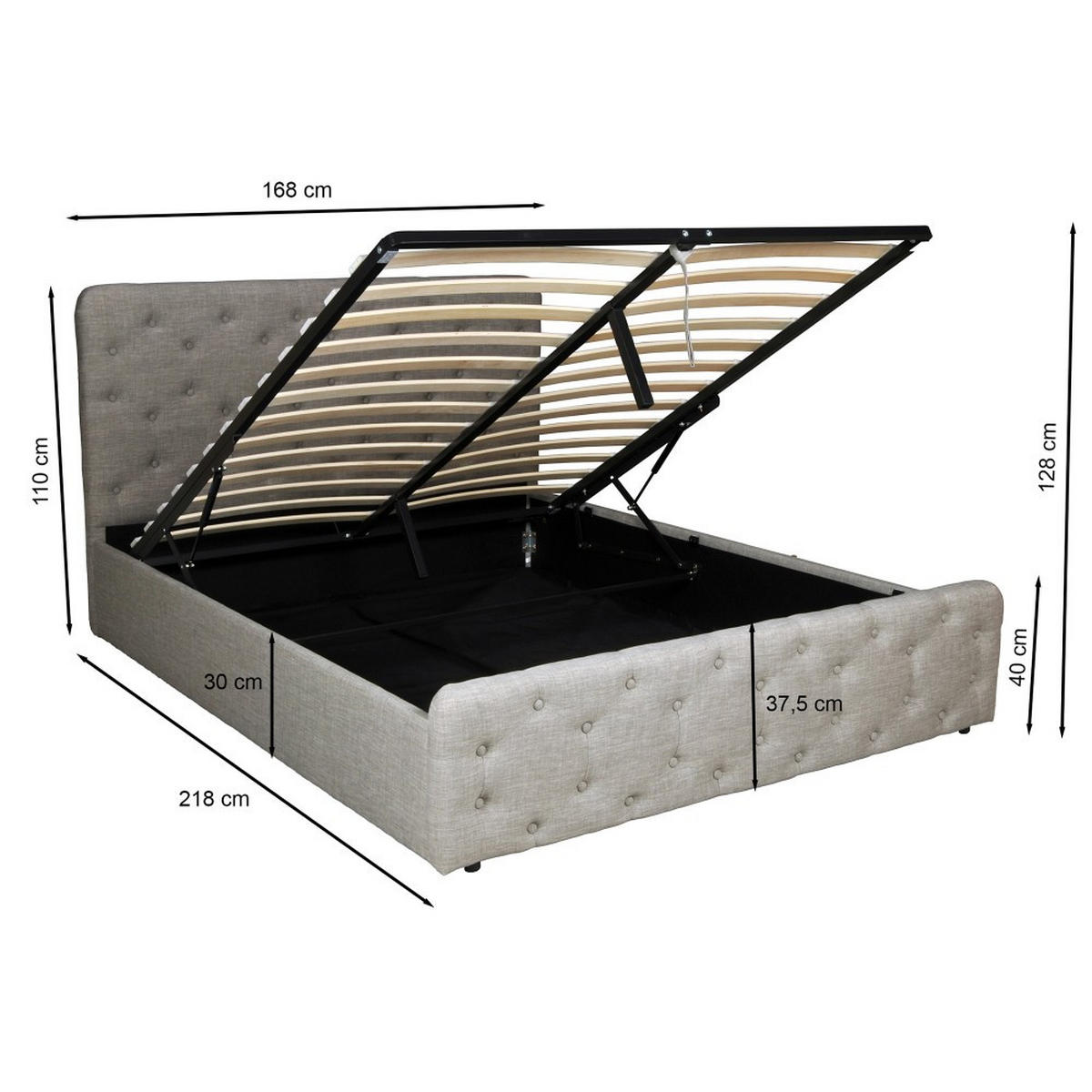 BETT EDEN/ 160x200 cm mit Lattenrost, Hell grau - Hellgrau, Holzwerkstoff (160/200cm) - Weber Industries
