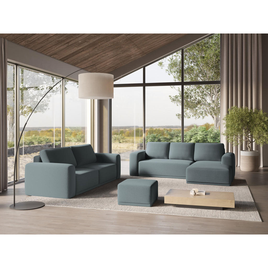 Thumbnail - Makamii Wohnlandschaft, Blaugrau, Textil, 4-Sitzer, Füllung: Schaumstoff, U-Form, 333x91x160 cm, Made in EU, Wohnzimmer,...