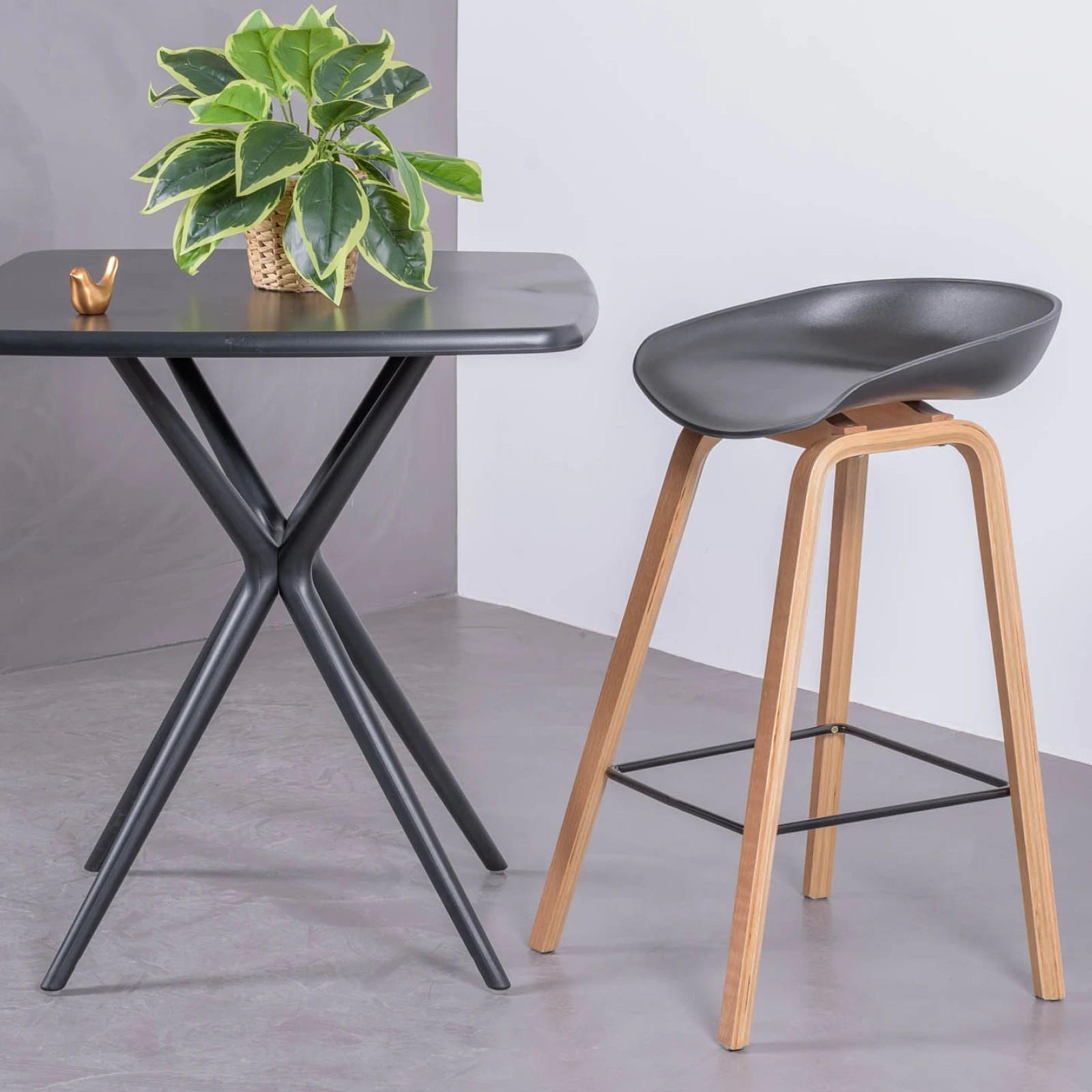 HOCKER Kunststoff Schwarz - Schwarz, Kunststoff (49/76/45cm) - Nest Dream