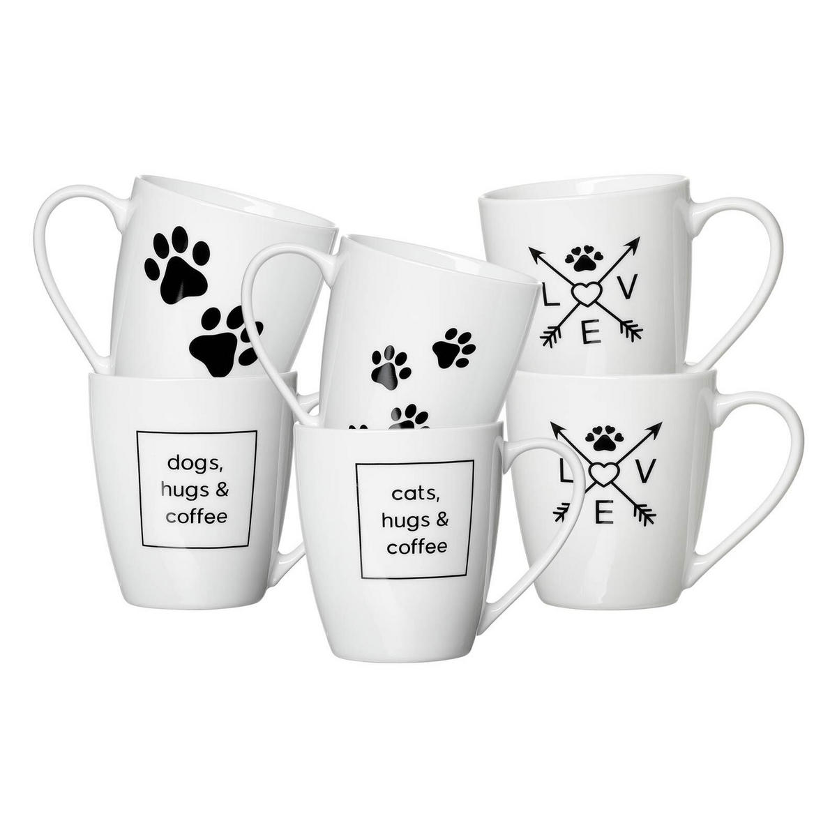 KAFFEEBECHER Mika Mix weiß 360 ml 6er Set - Weiß, Keramik (0.36L) - Ritzenhoff Breker