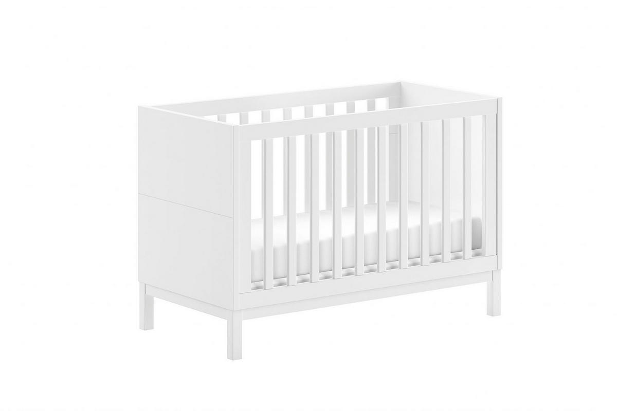 BABYZIMMER SET Keely Kiefer & MDF weiß Babybett Wickelkommode Schrank - Weiß, Holz (58/196/149cm) - 58aufmkessel