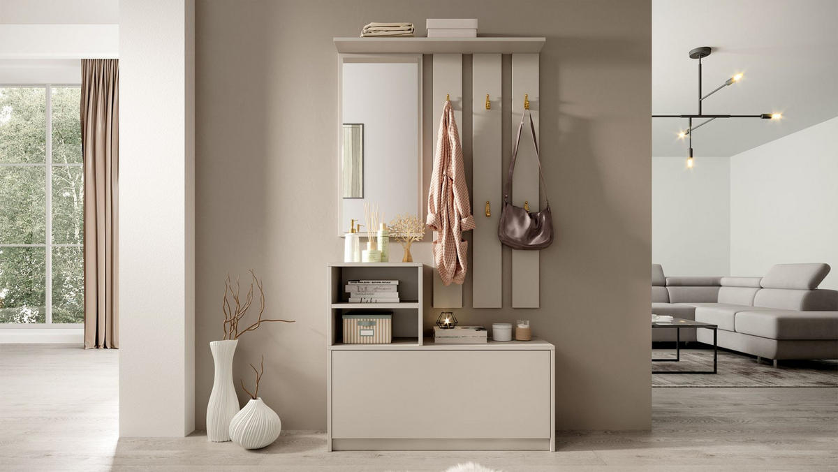 FLURMÖBEL-SET Yesfir Greige - Taupe, Holzwerkstoff (85/160/24cm) - Selsey