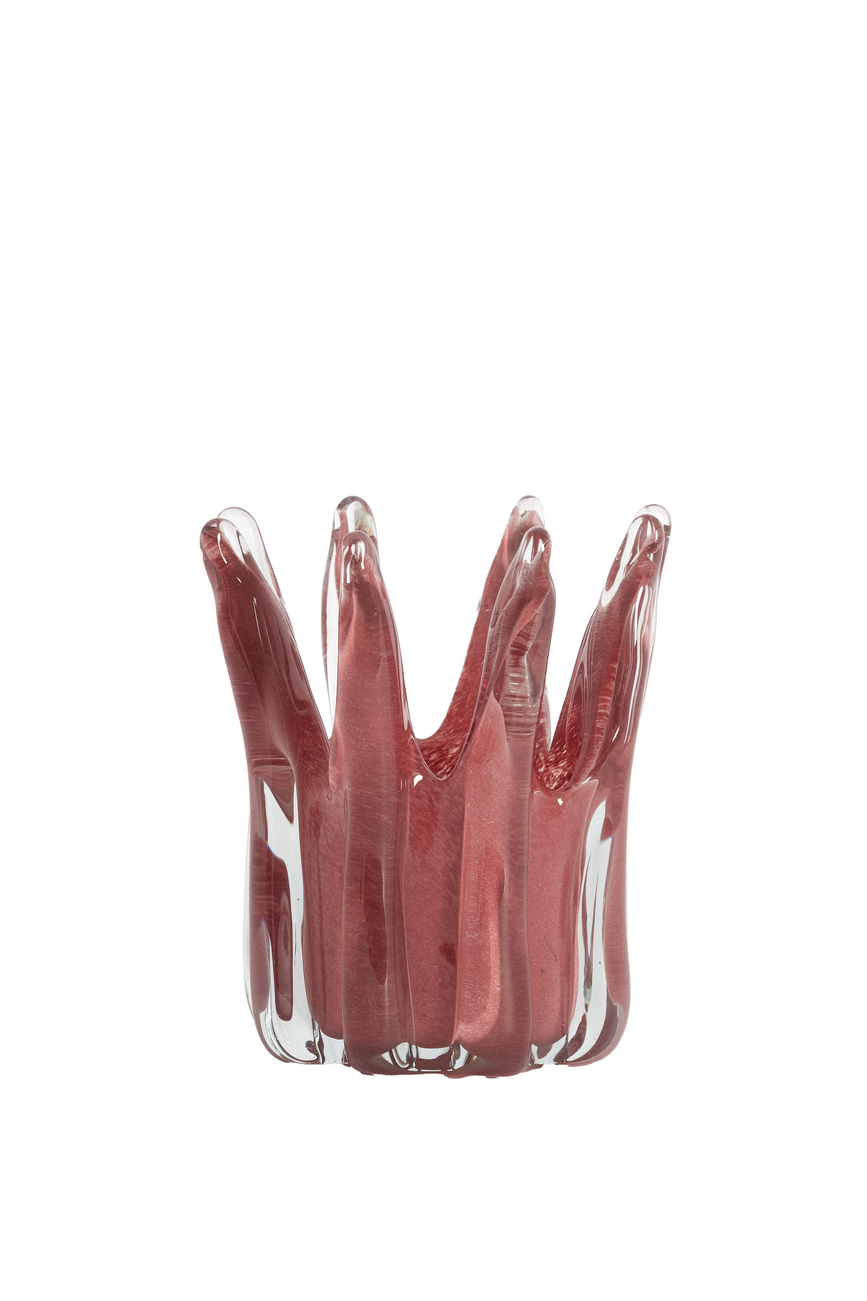WINDLICHT Relien Orange 18/18/19 cm - Orange, Glas (18/19/18cm) - Light & Living