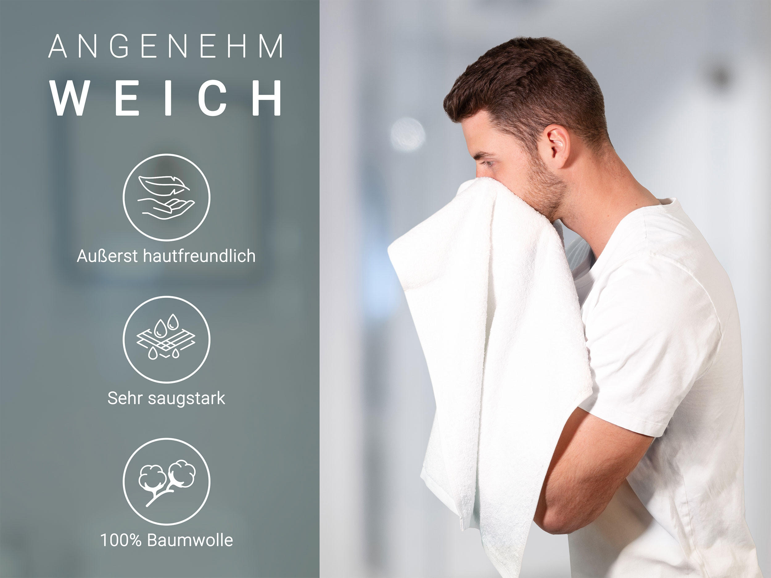 HANDTÜCHER, 6er-Set, 50x100 cm, 100% Baumwolle, Weiß - Weiß, Textil (50/100cm) - Zollner