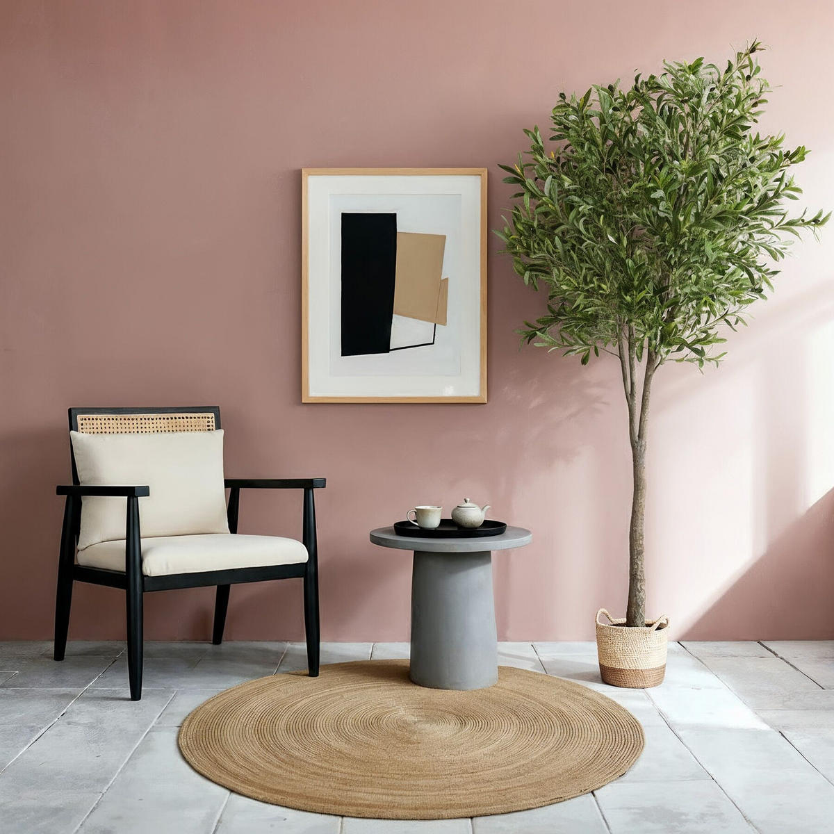 KÜNSTLICHER OLIVENBAUM Oleand, stabiler Kunststoff Blumentopf, grün - Grün, Kunststoff (210cm) - tectake