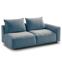 2,5-SITZER SOFA - modular - Blau/Schwarz, Holz/Kunststoff (189/80/99cm) - home24