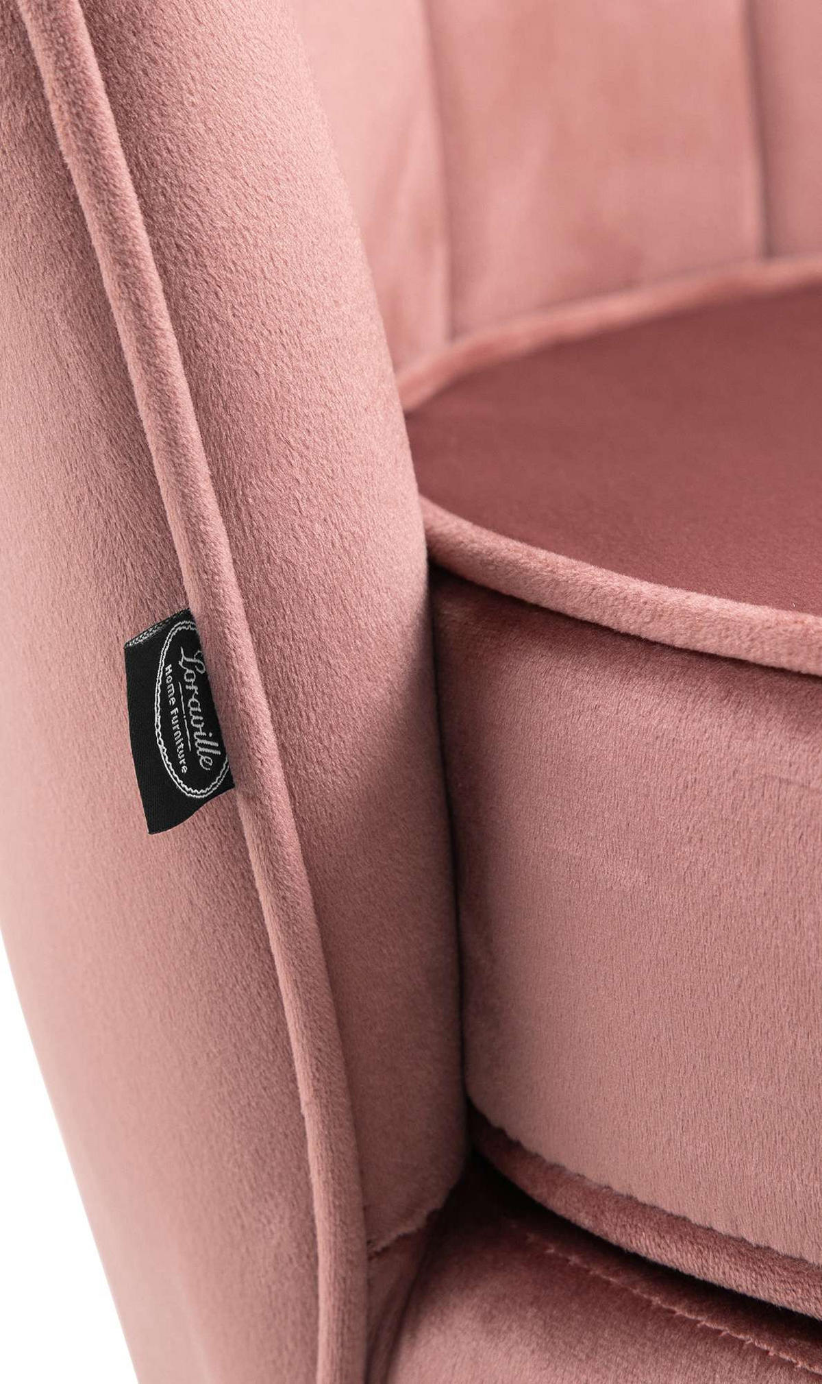 ARMLEHNENSTUHL Samt rosa - Goldfarben/Rosa, Textil/Metall (74/76/60cm) - CLP