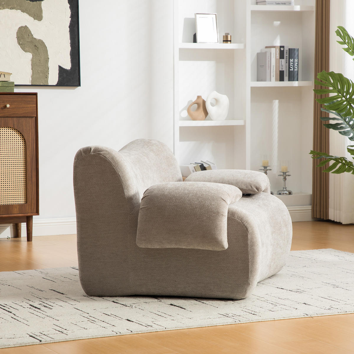 SOFA Chenille Grau ohne Montage - Grau, Textil (120/73.5/92.5cm) - WISHDOR