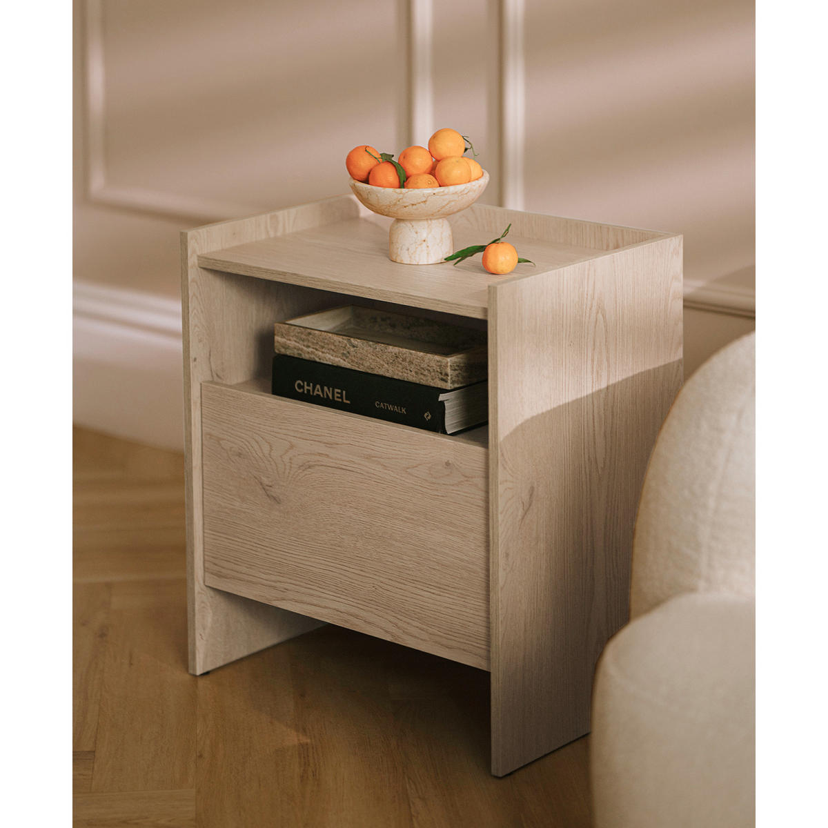 NACHTTISCH Juni mit 1 Schublade, 50 cm, eiche Cremona - Eichefarben, Holzwerkstoff (53/60/38cm) - Beautysofa