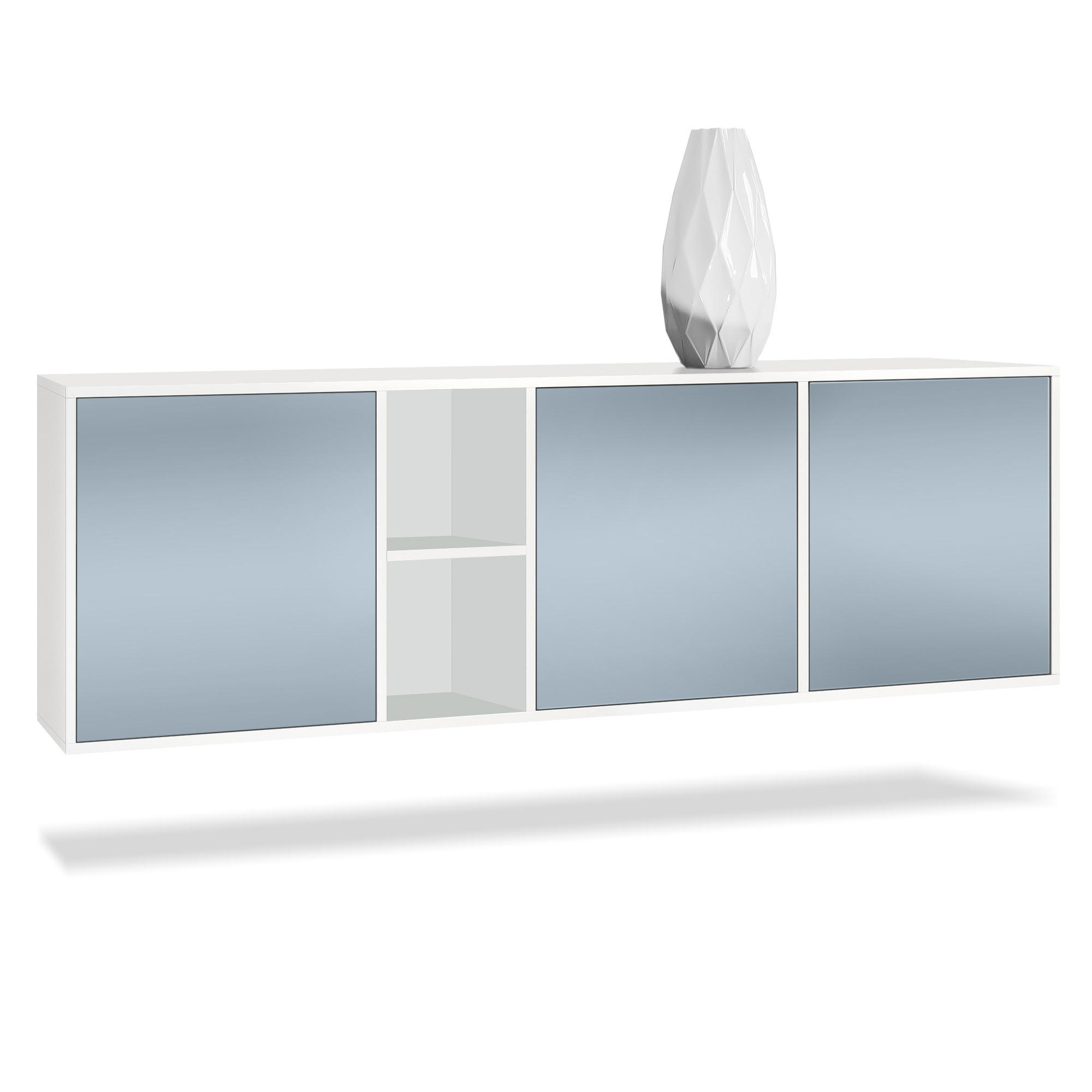 SIDEBOARD Cuba Türen in Denim - Pastellblau, Holzwerkstoff (182/53/35cm) - Vladon