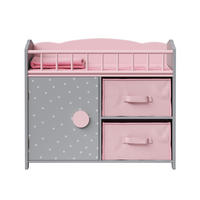 PUPPEN-WICKELTISCH, Rosa/Grau, 46cm - Grau, Holzwerkstoff (26/46/54cm) - Teamson Kids